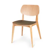 JustChair W74018-FSC German Beech Wood Frame Restaurant Side Chair with Veneer Back and Upholstered Seat 1 image