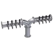 Krowne KPY-8A Pipe Y-Tower, 42" OA Beer Tower, Stainless Steel, Eight Faucet Ports - No Handles 1 image