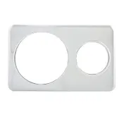 Winco ADP-610 2 Hole Steam Table Adapter Plate, (1) 6-3/8" Hole & (1) 10-3/8" Hole 1 image