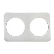 Winco ADP-808 2 Hole Steam Table Adapter Plate, (2) 8-3/8" Holes, Fits 7 Qt. Insets 1 image
