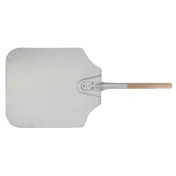 Winco APP-10M 26" Aluminum Pizza Peel with Wood Handle - 14" x 16" Blade 1 image
