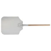 Winco APP-18L 36" Aluminum Pizza Peel with Wood Handle - 16" x 18" Blade 1 image