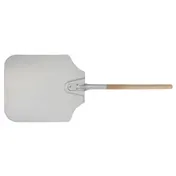 Winco APP-18M 34" Aluminum Pizza Peel with Wood Handle - 14" x 16" Blade 1 image