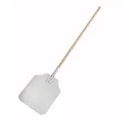 Winco APP-52 52" Aluminum 52" Pizza Peel with Wood Handle - 12" x 14" Blade 1 image
