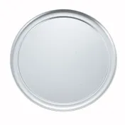 Winco APZT-11 11" Aluminum Pizza Tray, wide Rim, Round 1 image