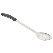 Winco BHPP-15 15" Perforated Basting Spoon With Stop Hook, Black Polypropylene Handle 1 image