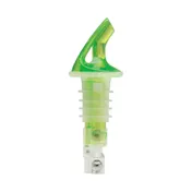 Winco BMP-2125G-PKG Bar Maid Liquor Pourers, 1-1/4 oz, Green Plastic, No Collar, Wide Cork - 2/Pack 1 image