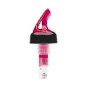 Winco BMP-3100R Bar Maid 1 oz Liquor Pourers, Red Spout, Black Collar, Plastic - 12/Pack 1 image