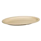 Winco MMPO-1510 Oval Melamine Platter 15-1/2" x 10⅞" Tan Rim Heat-Resistant Dishwasher-Safe - 1 Dozen 1 image