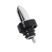 Winco PP-C Liquor Pourer - Free-Flow, Chrome-Plated Spout, Silver Finish, Black Collar - 1 Dozen 1 image