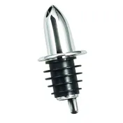 Winco PP-NC Fast Flow Liquor Pourer, Chrome Silver Spout, Breather Tube, Cork, No Collar - 1 Dozen 1 image