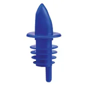 Winco PPR-2B Liquor Pourer, Free Flow Plastic, Blue Spout, No Collar, 2.5-in Length - 1 Dozen 1 image