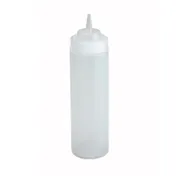 Winco PSW-24 Squeeze Bottle, 24 oz Clear BPA-Free Plastic, Wide Mouth, Single Tip, NSF - 6/Pack 1 image