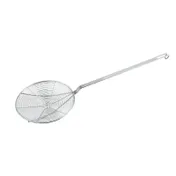 Winco SCF-7 7" Diameter Round x 14" Handle Nickel Plated Spiral Wire Skimmer 1 image