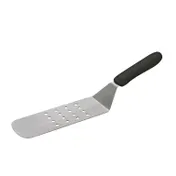 Winco TKP-91 8 1/4" Perforated Offset Turner w/ Black Plastic Handle, Stainless Steel 1 image