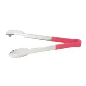 Winco UTPH-12R Utility Tongs, 12", 1 Pc., Non-Slip, Heat Resistant Up To 220°F, Red 1 image