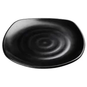 Winco WDM013-303 10-3/4" Square Melamine Plate, Black, Break-Resistant, Dishwasher Safe, 24/Case 1 image