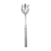Winco BW-NS3 11 3/4" Hollow Stainless Steel Handle Notched Salad Spoon 1 image