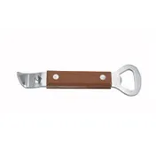 Winco CO-303 Can Tapper/Bottle Opener, 7"L, Stainless Steel with Wooden Handle 1 image