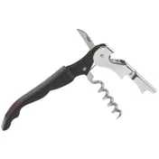 Winco CO-720 Double Hinged Waiters Corkscrew with Foil Cutter and Bottle Cap Opener 1 image