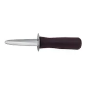 Winco KCL-5P 3" Oyster Stainless Steel Knife with Black Plastic Handle 1 image