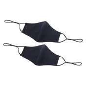 Winco MSK-2KLXL - Reusable 2-Ply Cotton Face Mask, L/XL Black, Adjustable Clip, 7-1/4" x 5-1/2", 2/Pack 1 image