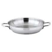 Winco SSOP-12 Round Omelet Pan, 12-1/2" x 2-1/4" with Handles - Stainless Steel 1 image
