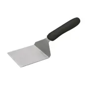 Winco TKP-41 4 1/8" Offset Steak/Burger Turner w/ Black Plastic Handle, Stainless Steel 1 image