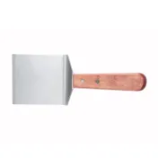 :TN46 Winco 4-1/8" x 3-3/4" Steak/Burger Turner w/ Wood Handle 1 image