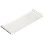 Winco WDP017-116 Paredes 14" x 4-1/2" White Rectangular Porcelain Platter Narrow Rim - 24/Case 1 image