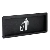 Dispense-Rite FMTD-3BT Trash Door, 7-1/2"H x 17-5/8"W x 2-1/4"D, Black Polystyrene, Trash Symbol 1 image