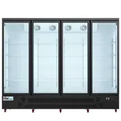 Coldline G4-B 98" Four-Section Merchandiser Refrigerator, 70 cu. ft., Black Finish, 4 Glass Doors 1 image