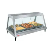 Hatco GRHD-4P 58 1/2" Glo-Ray Heated Display Case, Countertop, See-Thru Design, (4) Pan Single Shelf 1 image
