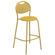 emuamericas E442 Coupole Stacking Barstool, Outdoor/Indoor, Steel Frame, Metal Slat Back, Armless Design 1 image