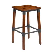 Flash Furniture 2-XU-DG-W0247B-GG Dining Barstool, 500 lb, Rustic Walnut Finish, Beechwood Frame, Floor Glides 1 image