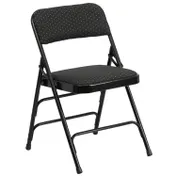 Flash Furniture AW-MC309AF-BLK-GG Hercules Series Black Folding Chair, Curved, Triple Braced, Double Hinged, Metal, 2 per Order 1 image