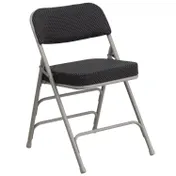 Flash Furniture AW-MC320AF-BK-GG Hercules Series Black Folding Chair, Premium Curved Metal Frame, Double Hinged, 2 per Order 1 image