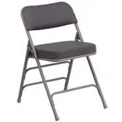 Flash Furniture AW-MC320AF-GRY-GG Hercules Series Gray Fabric Folding Chair, Premium Curved, Triple Braced, Double Hinged, Metal, 2 per Order 1 image
