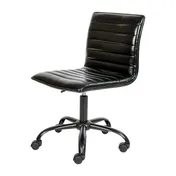 Flash Furniture DS-512B-BK-BK-GG Alan Swivel Task Chair, 250 lb, Black Frame, Vinyl Upholstery, Adjustable Height 31-36in 1 image