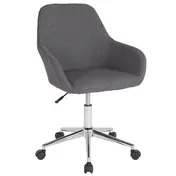 Flash Furniture DS-8012LB-DGY-F-GG Cortana Mid-Back Office Chair, 16.5-21.5in Seat Height, 250lb Capacity, Dark Gray Fabric 1 image