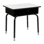 Flash Furniture FD-DESK-GY-GG Adjustable Height Student Desk, 24"W x 18"D, Gray Laminate Top, Powder-Coated Steel Frame 1 image