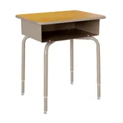 Flash Furniture FD-DESK-GY-MPL-GG Billie Student Desk, 24W x 18D, Adjustable Height, High Pressure Laminate Top, Powder Coated Steel Frame 1 image