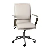 Flash Furniture GO-21111B-TAUPE-CHR-GG James Mid-Back Office Chair, 18-21.75" Adjustable Seat Height, 300 lb. Weight Capacity, LeatherSoft Upholstery, Brushed Chrome Arms 1 image
