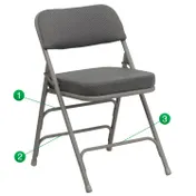 Flash Furniture HA-MC320AF-GRY-GG Hercules Series Premium Folding Chair, 300 lb, Gray Powder Coat, Fabric Upholstered 1 image
