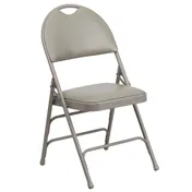 Flash Furniture HA-MC705AV-3-GY-GG Hercules Series Extra Large Folding Chair, 300 lb, Gray Powder Coat, Vinyl Upholstered 1 image