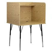 Flash Furniture MT-M6221-SGLSC-OAK-GG Study Carrel, Stand-Alone with Top Shelf, Oak Finish, Height Adjustable 1 image