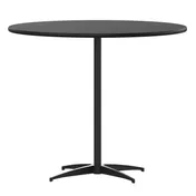 Flash Furniture XA-36-COTA-BK-GG Lars 36" Round Cocktail Table, Adjustable Height, Wood, Black Finish 1 image