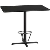 Flash Furniture XU-BLKTB-3048-T2230B-3CFR-GG Rectangular Bar Height Table Top, 48x30, Black Laminate, T-Mold Edge 1 image