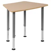 Flash Furniture XU-SF-1001-NAT-A-GG Billie Hex Student Desk, 27"W x 18-1/4"D, Adjustable 24-33"H, Natural Finish, Powder Coated Steel Legs 1 image