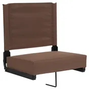 Flash Furniture XU-STA-BRN-GG Grandstand Ultra-Padded Comfort Seat, 500 lb, Black Aluminum Frame, Brown Canvas 1 image